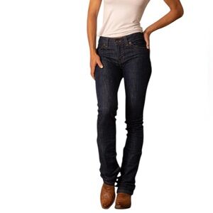 Kimes Ranch Betty Dark Blue Mid-Rise Straight Leg Jeans